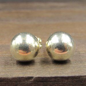 Sterling Tiny Rustic Small Orb Stud Earrings